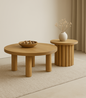 Zestaw stolików dębowych LATTE