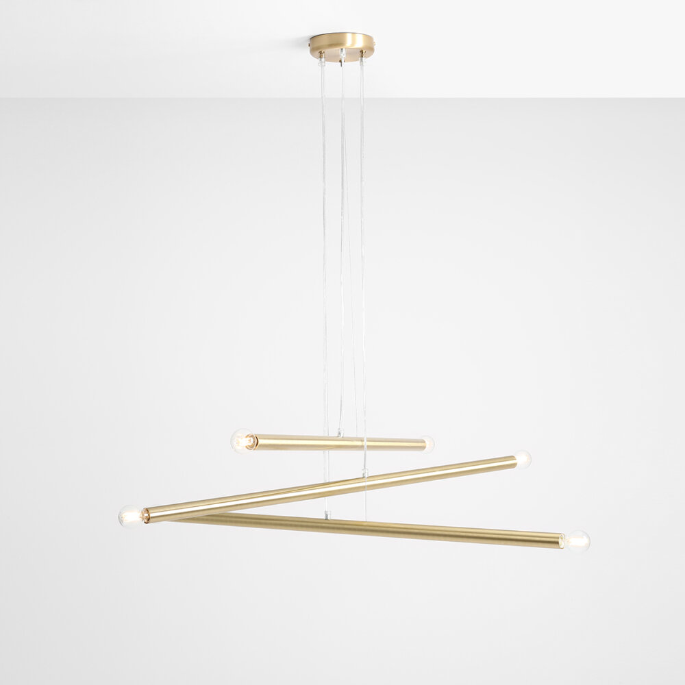 Lampa wisząca TUBO 6 BRASS